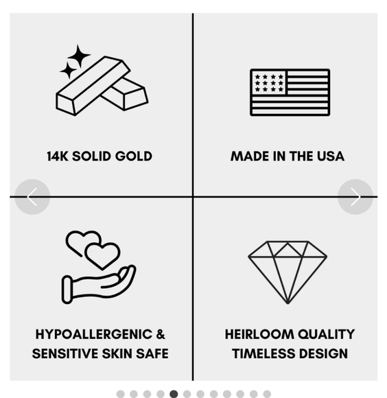 New Grayling flat back single sleeper earring 14K solid white gold - Picture 8 of 9